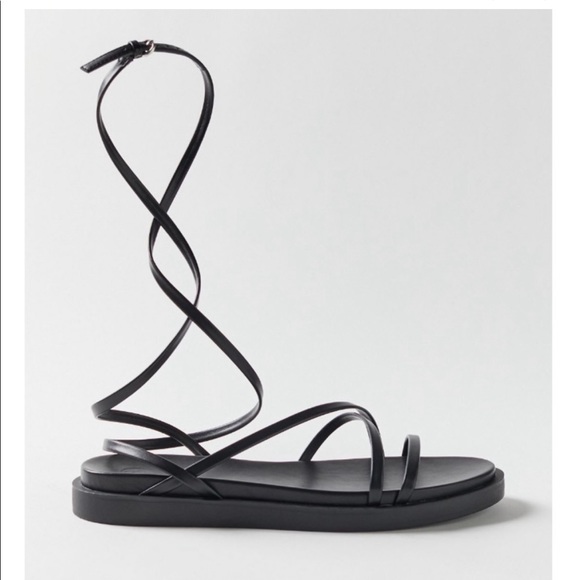 NWT UO Strappy Wrap Sandals, Faux Leather Minimal - Picture 3 of 3